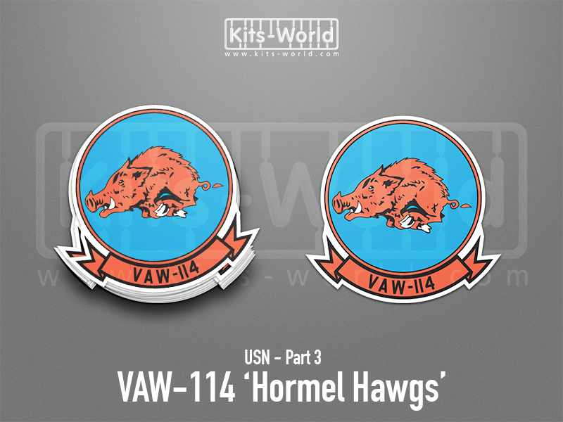 Kitsworld SAV Sticker - US Navy - VAW-114 Hormel Hawgs Approx height: 100 mm KWS4-1 